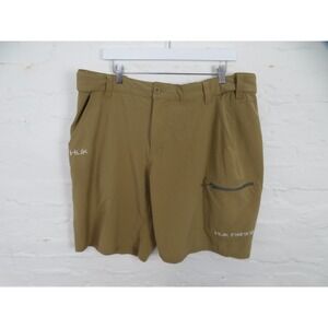 Huk Fishing Shorts Mens 2XL Beige Next Level Performance Cargo Pockets 10"
